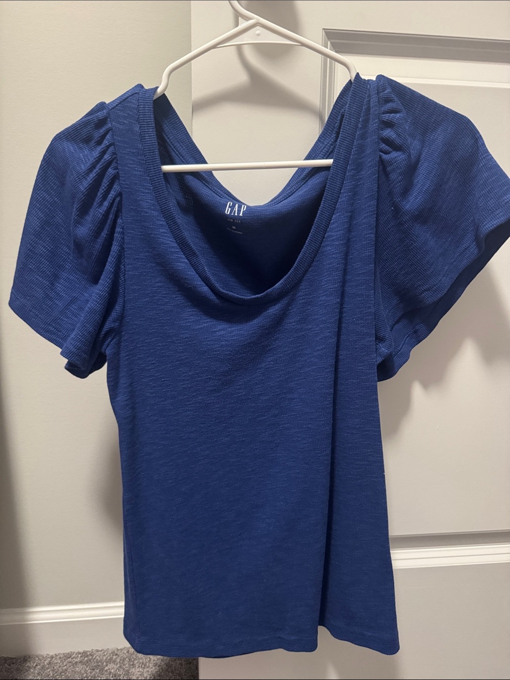 GAP Women's Royal Blue Short Sleeve Scoop Neck Top